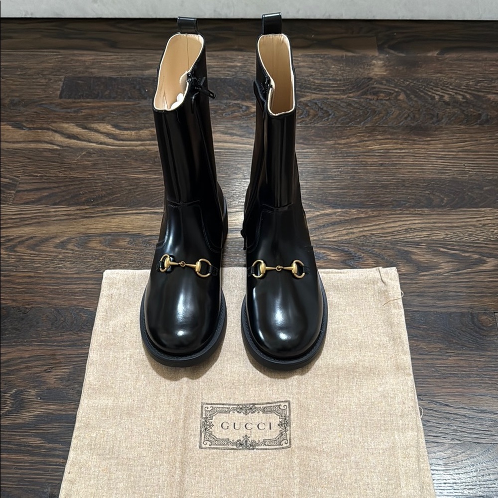 Gucci Black Ankle Boots with Elastic Panels